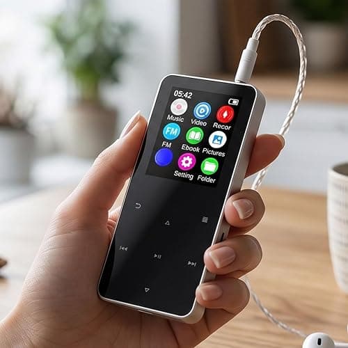 YUEHISY 1.8" LCD MP3 Player, Bluetooth Music Player, HiFi Lossless, FM Radio, Voice Recorder, Expandable 128GB for Sports Gym Travel Gift (Silver) thumbnail 5