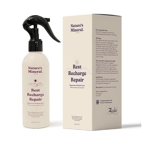 Rest Recharge Repair Magnesium Spray - Magnesium Supplements/Muscle Recovery & Stress Relief Supplement - Soothing Lavender & Chamomile Blend in Oil Spray Bottle - 200ml 1,200 Sprays - Image 1