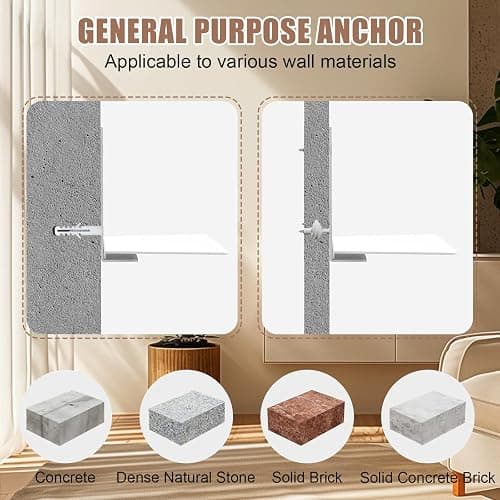 Eapele Invisible Floating Bookshelf, Heavy-Duty Hanging Bookshelves, Steel Constructed Wall Mounted Hidden Bookshelf with Mounting Hardware, 4PCS White thumbnail 5