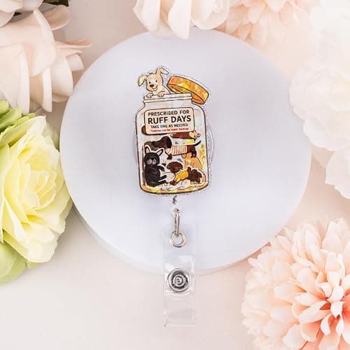 Kimoli Funny Nurse Badge Reel Cute Dog Nursing Badge Reel Retractable Positive and Inspirational Id Card Holder with Clip for Rn Healthcare Doctor Nurse Dog Lovers Gifts thumbnail 2