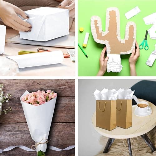 120 Sheet White Tissue Paper HMUIKFRY 20x14Inch Wrapping Paper | Tissue Paper for Gift Bags White Wrapping for Birthday Weddings Holiday Crafts Festival Decoration thumbnail 7