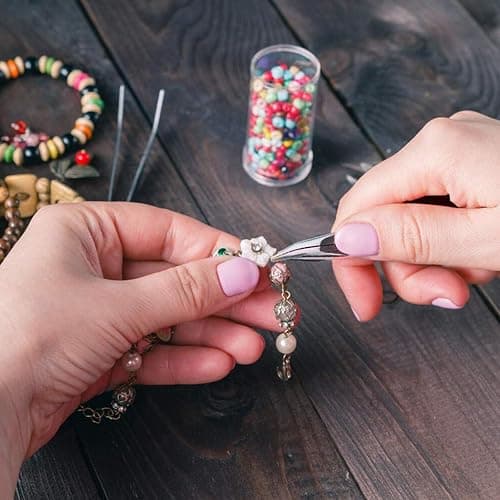 Anezus 4Pcs Jewelry Pliers Tool Set Includes Needle Nose Pliers, Round Nose Pliers, Wire Cutters and Bent Nose Pliers for Jewelry Beading Repair Making Supplies thumbnail 8