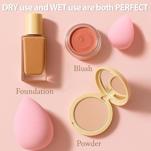 Makeup Sponge Set Foonbe Blender Sponges 7 Pcs for Liquid, Cream, and Powder, Latex Free, Multi colored Beauty Sponges with 1 Mini Sponge, Vegan & Cruelty-Free thumbnail 3