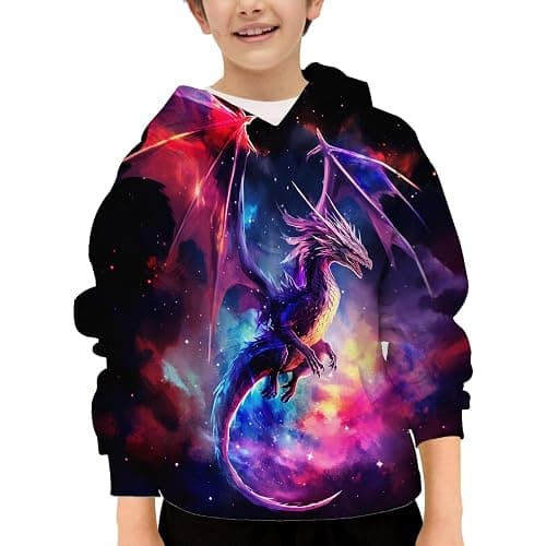 Zenzenze Horse Hoodies for Boys Girls 3D Printed Hooded Sweatshirts Long Sleeve Pullover Hoodie with Pocket 6-16 Years thumbnail 2