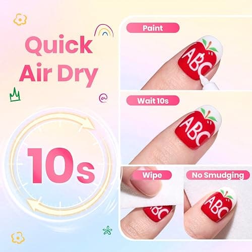 Beetles 12 Colors Nail Art Pens, 0.7mm Fast Color Filling Nail Polish Pens | Quick Air Drying Acrylic Paint Markers for Nail Art Design Smooth Painting Dots Liner Lettering, DIY Home Salon Nail Art Tool thumbnail 5