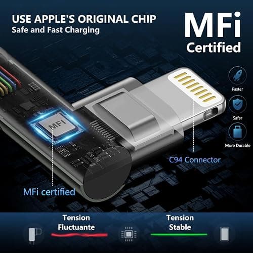 90 Degree iPhone Charger 6FT [Apple MFi Certified] 3Pack Lightning Cable | 6Feet Right Angle Nylon Braided USBA to Lightning Cable for iPhone 14/13/12/11/Pro/Max/Mini/X/Plus/8/7/6/5S/Plus/iPad thumbnail 2