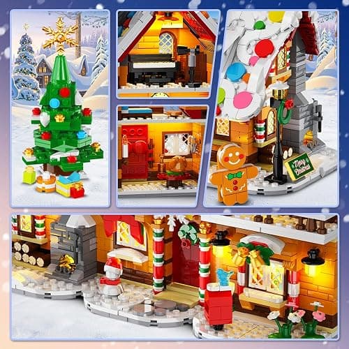 3-in-1 Advent Calendar 2026 Gingerbread House Mini Building Set with Lights | 24 Days Christmas Countdown Mini Village Building Block Kit with Xmas Tree, Holiday Gift for Adults Kids Girls Boys Ages 10+ thumbnail 9