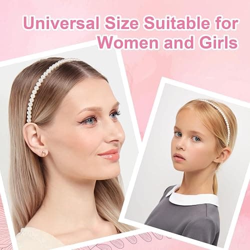 Giantree 7 Pcs Headbands for Women Girls Headbands Set (Pink) | Non Slip Floral Headbands Padded Headbands, Vintage Wide Headband Bandana Hair Accessories, for Women thumbnail 7
