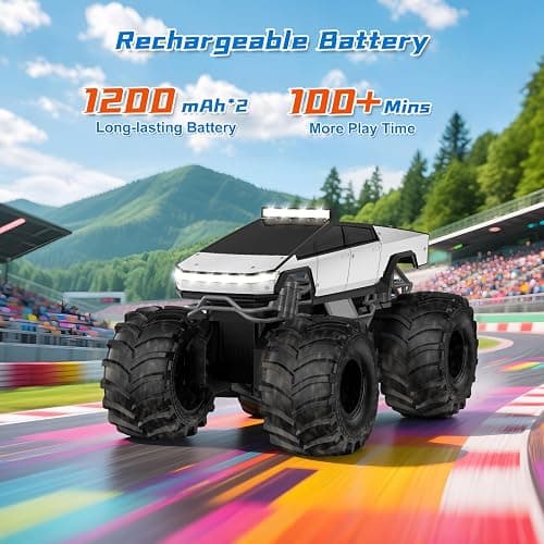 Amphibious Remote Control Car, 1:18 Monster Truck Toys for boys RC Cars, 2.4 GHz Waterproof RC Trucks, 4WD All Terrain Off-Road Pickup, Kids Christmas Birthday Gifts Present Boys Girls Toys Ages 6+ thumbnail 4