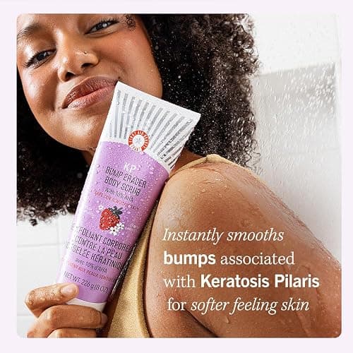 First Aid Beauty - KP Bump Eraser Body Scrub with 10% AHA, Keratosis Pilaris Exfoliator with Glycolic and Lactic acids, Helps Reduce Chicken Skin Bumps, Safe for Sensitive Skin, Strawberry Scent, 8 oz - Fresh Strawberry - 8 Ounce thumbnail 5