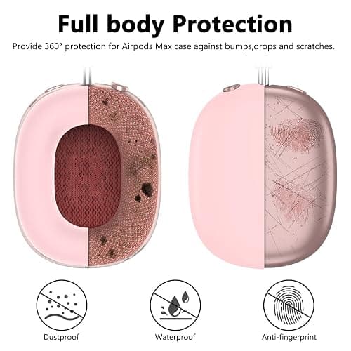 Silicone Case Cover for AirPods Max Headphones, Ear Pad Case Cover/Ear Cups Cover/Headband Cover for AirPods Max (USB-C/Lightning)(2024/2020),Accessories Silicone Protector for Apple AirPods Max, Pink thumbnail 3