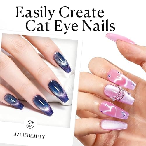 AzureBeauty Cat Eye Magnet Nail Art Tools-14PCS Powerful Cateye Gel Nail Polish Magnet Tools -Heart/French /Black Hole Magnet Sticks, DIY Glassy Cateye Nail Art Effects thumbnail 3