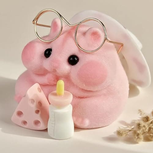 Handmade Taba Squishy Hamster Toy, Cute Squishy Hamster Fidget Toy, Realistic Hamster Toy, Soft Silicone Mochi Furry Toy, Stress Relief Gift for Adults & Kids, Sensory Anxiety Plushie (Pink) thumbnail 3