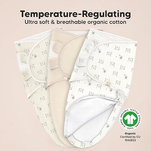 Baby Swaddle Sleep Sacks with Zipper - 3-Pack Swaddles for Newborns 0-3 Months, Infant, Baby Girls, Boys, Soft & Durable Newborn Sleep Sack, Easy Diaper Change Swaddling Blanket (Bumble Bear) - Bumble Bear - One Size thumbnail 5
