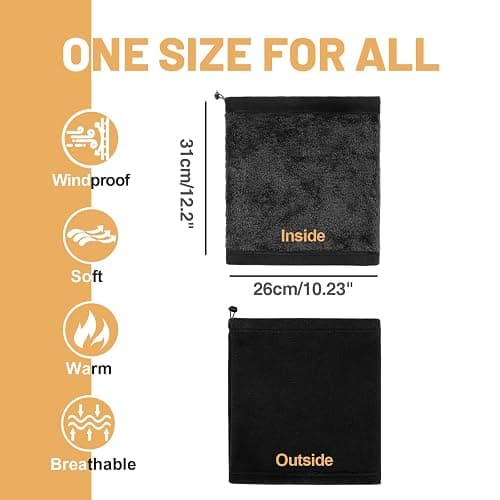 FEIKELUN Winter Neck Warmer,Snood,Windproof Snoods for Men Women,Thermal Neck Gaiter with Soft Fleece Lined Double-Layer Infinity Ski,Gifts for Men,Heated Scarf for Running,Motorcycle,Cycling thumbnail 3