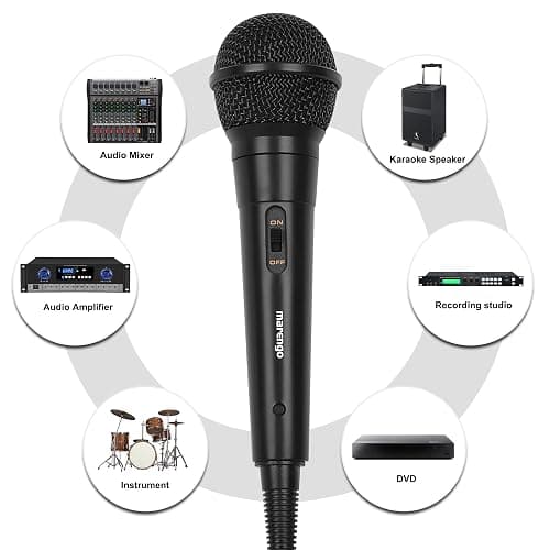 Marengo Handheld Wired Microphone, Cardioid Dynamic Vocal Mic with 13ft Cable and ON/Off Switch, Ideally Suited for Speakers, Karaoke Singing Machine, Amp, Mixer thumbnail 3