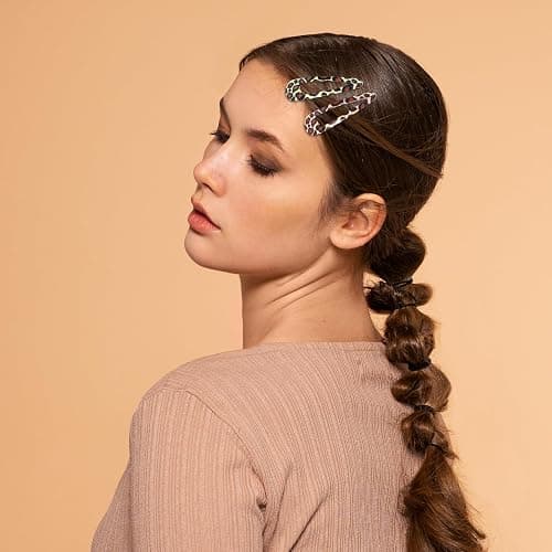 XLIUAX 16Pcs Metal Snap Hair Clips, Pink Leopard Print Hair Barrettes, Star & Water Drop Hairs Clip Non-Slip 2000s Aesthetic Hairs Accessories for Women Girls Thick Thin Styling Decorations thumbnail 3