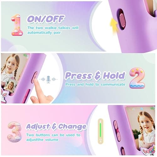 Video Walkie Talkies for Kids, 2 Pack with HD Camera, Long Range Two Way Radio with 4 Voice Effects, Christmas Birthday Gifts for Boys and Girls 3 4 5 6 7 8 9 Year Olds thumbnail 6