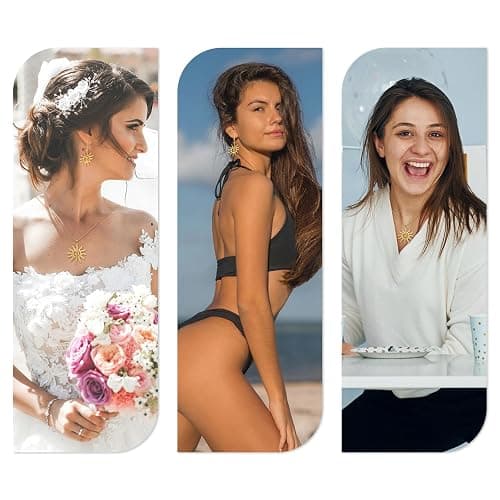 Mikovivi Magische Sonne Sonnenkette Gold für Frauen, Zierlich Sonnenblumen Anhänger Solar Anhänger Halskette Elegant Statement Schmuck Geschenk thumbnail 7