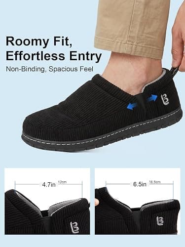 LongBay Men's Slippers Two Tone Comfy Memory Foam Slip-On Indoor Outdoor House Shoes Bedroom Loafers thumbnail 4