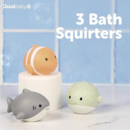 Jool Baby 15-Piece Bathtub Toys Gift Set with Bath Toy Storage Organizer | NAPPA Award Winner – Great Gift in Gift-Ready Packaging – Includes Mesh Storage Bag for Air Drying & Keeping Toys Organized thumbnail 4
