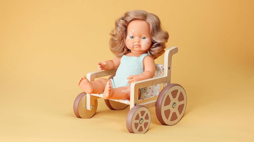 Miniland Doll Stroller, Inclusion Set, Made with ECO Wood Materials, Up to Dolls 38cm | Weelchair thumbnail 8