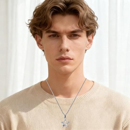Y2K Necklace Grunge Jewelry Set for Women Men Silver Punk Alt Emo Goth | Y2K Jewelry Silver Cool Punk Emo Necklace Alt Alternative Gothic Accessory Star Sun Pentagram Spiral Necklace Stainless Steel thumbnail 6