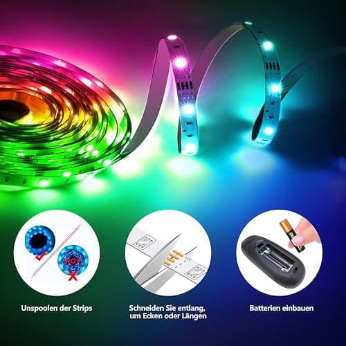 LED Strip 30m,Bluetooth RGB LED Streifen Farbwechsel LED Lichterkette 30M mit App Steuerung und Fernbedienung,Musik Sync,LED Band für Schlafzimmer Zuhause Schrankdek thumbnail 6