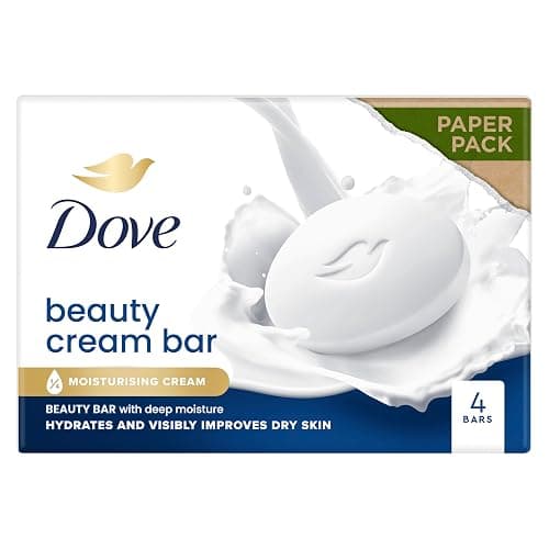 Dove Original Beauty Bar Soap with Moisturising Cream, Healthier-Looking Skin, 4 x 90 g - Image 1