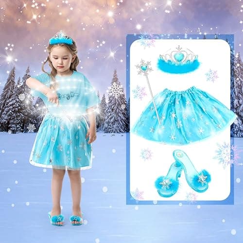HAMSILY Princess Dress Up for Girl 3 4 5 6 Years Old Birthday Gifts Toys | Toddler Dress Up Clothes Shoes Jewelry Set, Princess Costume Include Unicorn Mermaid, Pretend Play for Little Girls Age 3-6 thumbnail 5