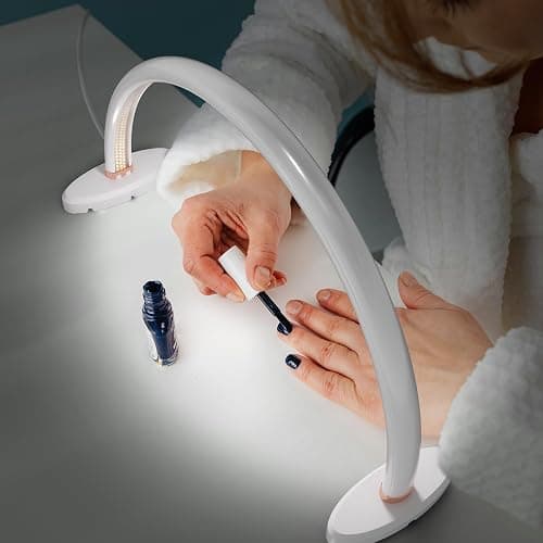 Small Half Moon Light for Nail Desk, 3 Color Temperature 3500K-6500K,180°Surround Moon Light Nail Tech,Half moon nail lamp for Manicure Sculpture Handicrafts etc Lighting,Personal DIY use 16inch thumbnail 7