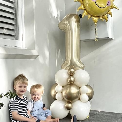 80th Birthday Balloons Champagne Gold for Women, 40 Inch Giant Gold Foil Number 80 Balloons Self Inflating, Light Gold Digit 8 & 0 Helium Balloons for Men 80th Anniversary Party Decorations Supplies thumbnail 4