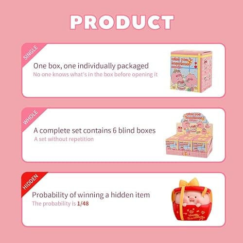 Popobox Wish You Joy Series Blind Box Figures, Random Design Action Figures Collectible Toys for Birthday Gift, Home Decorations, Single Box thumbnail 4