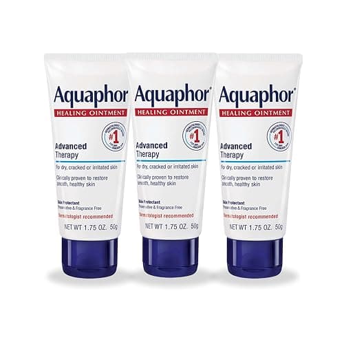 Aquaphor Advanced Therapy Healing Ointment, Hypoallergenic, Fragrance Free Body Moisturizer for Dry Skin and Minor Wound Care, Travel Size Skin Care Set, 1.75 Oz Tube, Pack of 3 - Image 1