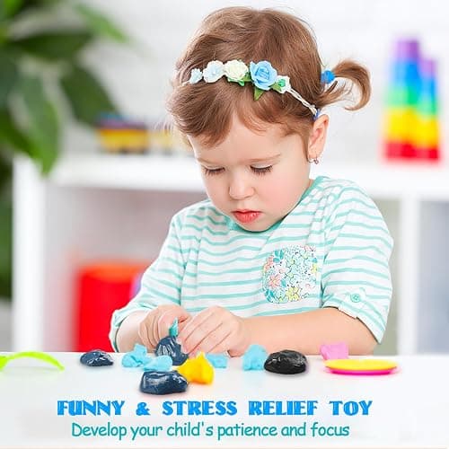 JAYEE Magnetic Slime Putty, Soft Magic Slime Hand Therapy Putty Fidget Game Stress Relief Thinking Educational Toy with Upgraded Magnet Christmas Birthday Gifts for Boys Girls Adults (Black) thumbnail 6