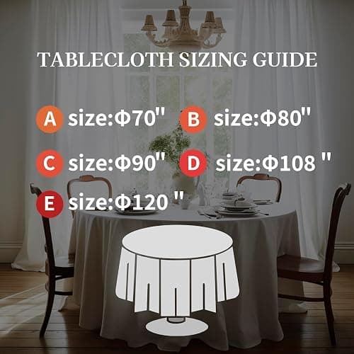 EVERLY 100% Pure Linen Round Tablecloths 70Inch Round Machine Washable Tablecloth for Thanksgiving,Decorative Halloween,Buffet Parties,Picnic,Events,Weddings and Restaurants-White thumbnail 6