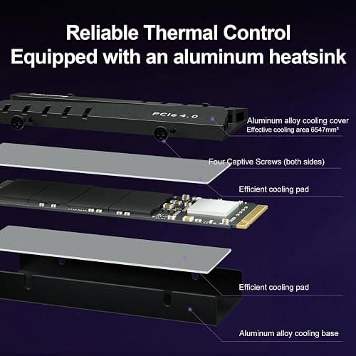 Ediloca 500GB PS5 SSD with Heatsink PCIe Gen4 NVMe M.2 Gaming SSD, 7400MB/s Read, 1GB DRAM Cache, 3D TLC | Internal Solid State Drive Compatible with PS5 & PC(EN855) thumbnail 5