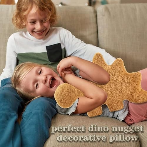 NXCHIZS Dino Nugget Pillow Plush, Funny Chicken Nugget Plushie Birthday Gift, Dino Decorative Throw Pillow for Kids Room Decor, Dinosaur Stuffed Animal Idea Birthday Gift for Teens Kids and Adult thumbnail 5