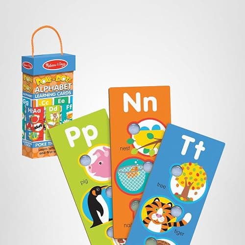 Melissa & Doug Poke-a-Dot! Alphabet Jumbo Learning Cards, 13 Double Sided Interactive ABC Flash Cards, Educational Activities for Toddlers and Preschoolers, Ages 1+ thumbnail 10