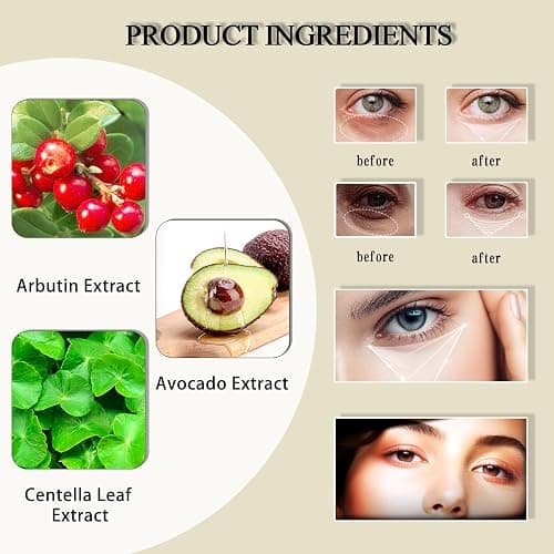 Avocado Eye Mask, Eye Patches, Avocado Moisturizing Collagen Eye Mask, Under Eye Patches, Nourishing, Naturally Hydrating Formula thumbnail 4