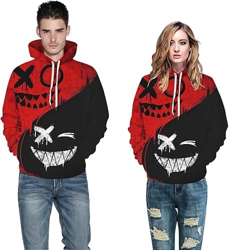 Basoteeuo Mens Hoodies Pullover Graphic Design 3D Cool Novelty Long Sleeve Hooded Sweatshirts with Pockets thumbnail 5