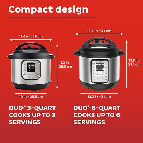 Instant Pot Duo 7-in-1 Mini Electric Pressure Cooker, Slow Rice Cooker, Steamer, Sauté, Yogurt Maker, Warmer & Sterilizer, Includes Free App with over 1900 Recipes, Stainless Steel, 3 Quart - 3 Quarts - 7 IN 1 thumbnail 3