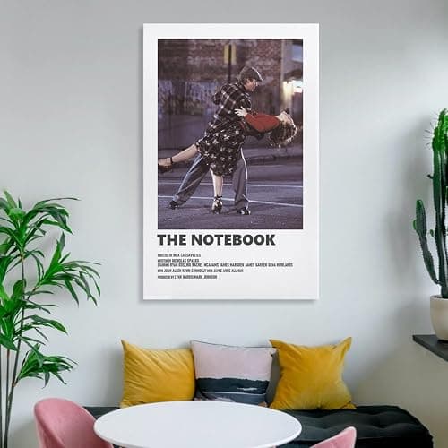 Vintage Movie Poster, The Notebook Movie Poster, Ryan Gosling and Rachel McAdams Movie Stills Art Po Wall Art Paintings Canvas Wall Decor Home Decor Living Room Decor Aesthetic 16x24inch(40x60cm) Un - 24L" x 16W" - White thumbnail 6