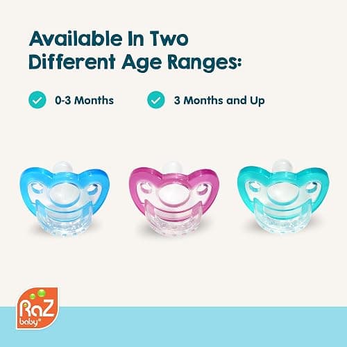 RaZbaby Jollypop Pacifier for Newborns & Up, USA Made, Natural Shaped Orthodontic Binky, Lovingly Shared in NICUs & Hospitals Worldwide, Medical-Grade 100% BPA-Free - 0-3 Months, 2 Pack - Lavender thumbnail 8