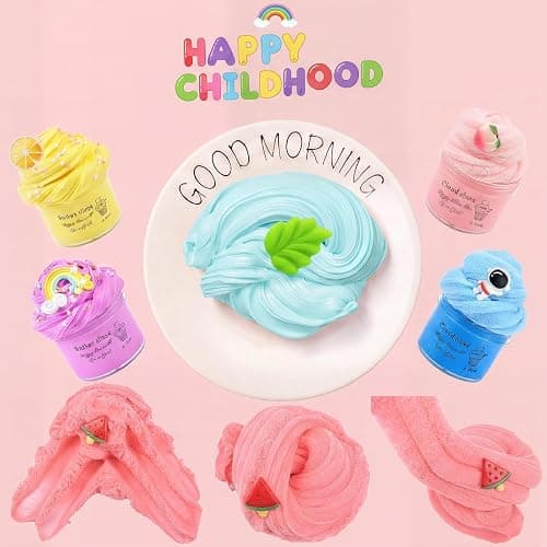 9 Pack Slime Kit with 3 Jelly Cube, 3 Butter & 3 Cloud Slime, Non-Sticky DIY Sensory Toys for Stress Relief, Kids Party Gift for Girls and Boys thumbnail 7