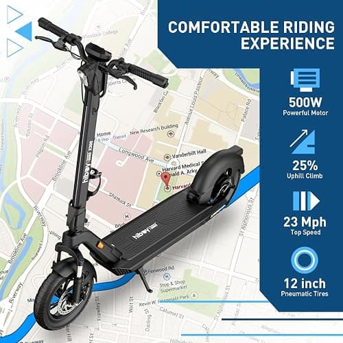 Hiboy S2 Pro/X300 Electric Scooter, 500W Motor, 10"/12" Tires, 25/38 Miles Range E Scooter, 19/23 Mph Folding Commuter Electric Scooter for Adults thumbnail 3