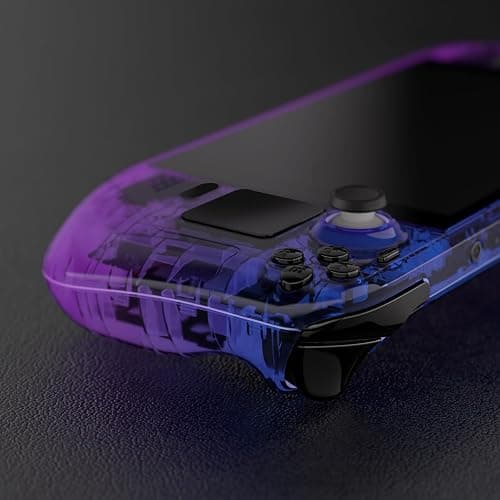eXtremeRate Gradient Translucent Bluebell Faceplate Back Plate Shell for Steam Deck LCD, Handheld Console Replacement Housing Case, Custom Full Set Shell with Buttons for Steam Deck - Console Without thumbnail 5