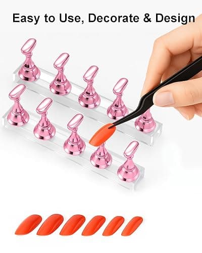 Nail Art Tools Set – 15pcs Nail Art Brushes, 5pcs Dual-Ended Dotting Pens, Nail Stand & Holder Kit, Brush Rack, Tweezers & Tape for DIY Nail Design thumbnail 4