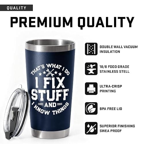WITTSPOT Birthday Gifts for Men, Dad, Him, Handyman, Grandpa on Fathers Day, Christmas - Dads Birthday Gift Ideas - Cool Mens gifts Ideas, Mens Birthday Gift Ideas - Stainless Steel Men Tumbler 20Oz thumbnail 5