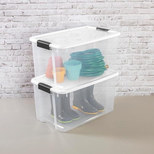 Sterilite 4 Pack Ultra Latching Box, Storage Bins with Lids, Clear Plastic, 70 Quart - Heavy-Duty Organizing Containers for Closet, Bathroom, and Office thumbnail 8